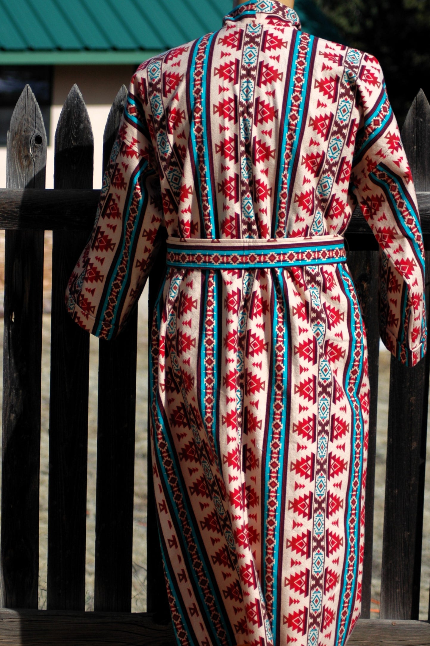 Southwest Flannel Long Wrap Unisex Robe