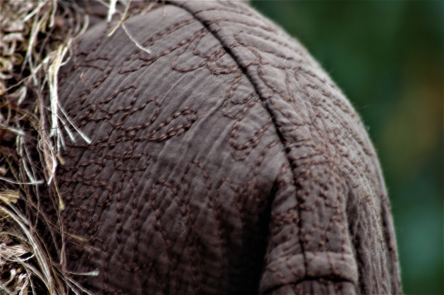 Embroidered wool mohair open front jacket-easy fit drap style