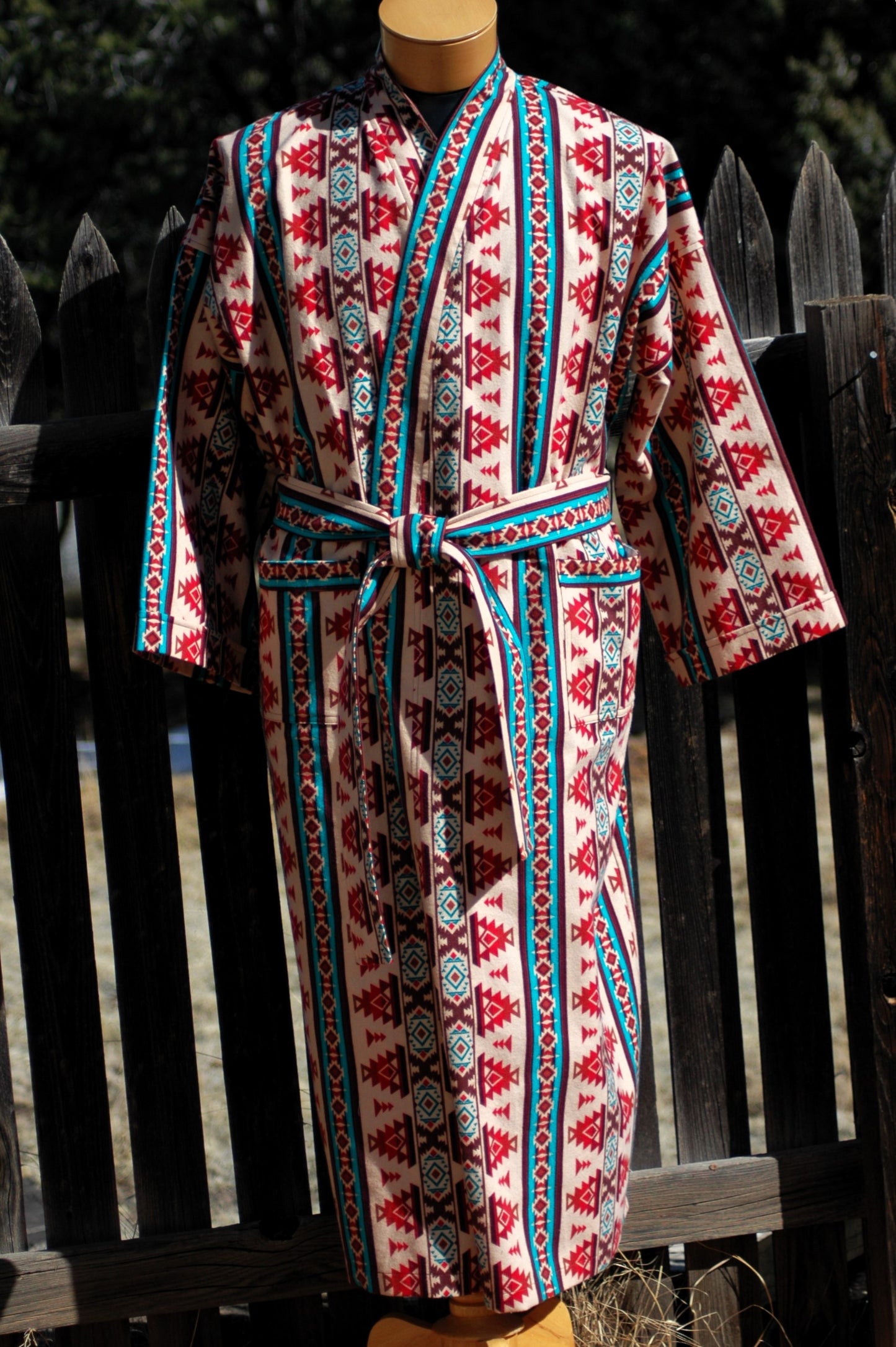 Southwest Flannel Long Wrap Unisex Robe