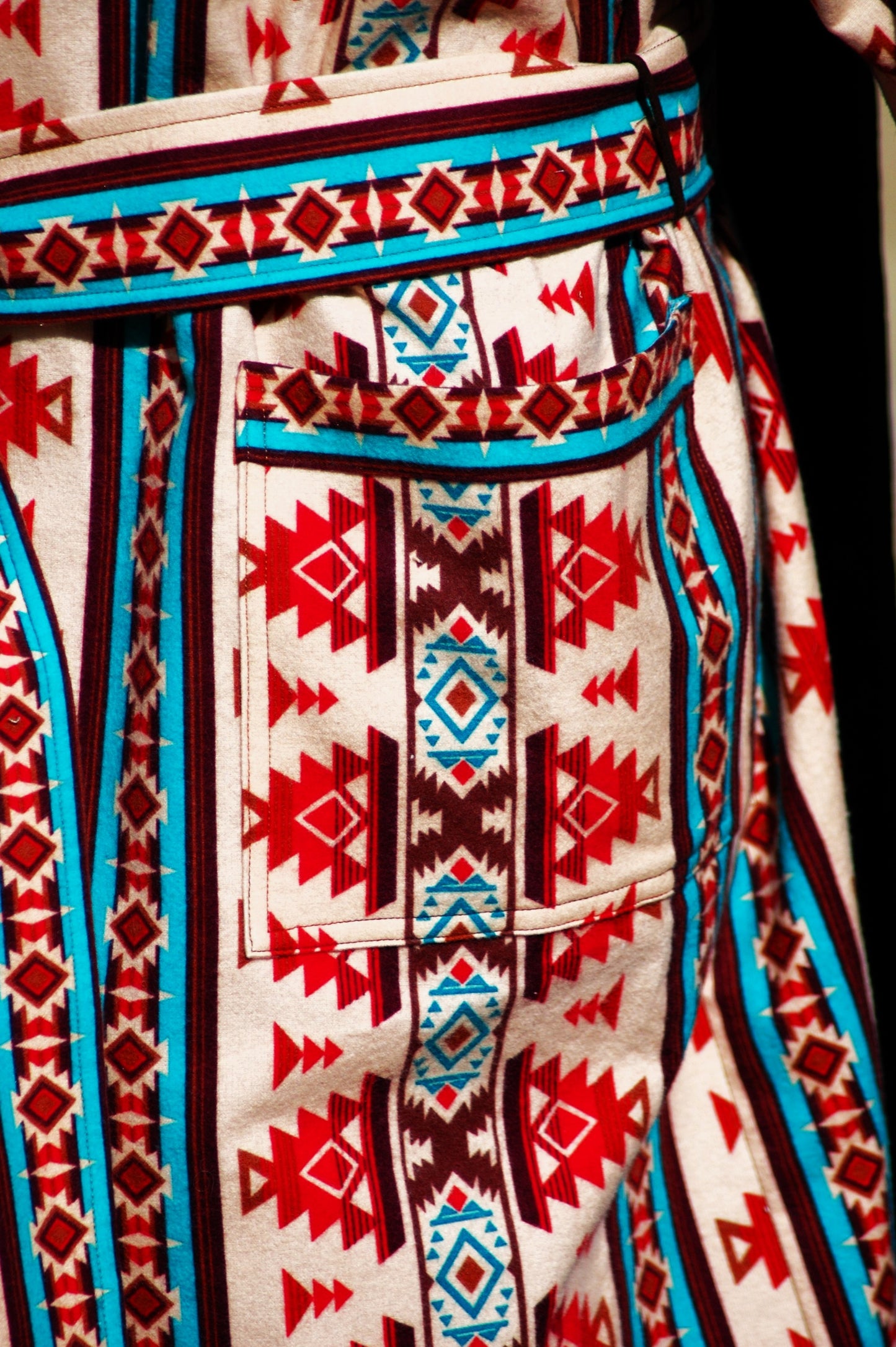 Southwest Flannel Long Wrap Unisex Robe